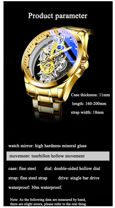 Reloj Automático Esqueleto Dorado de Lujo para Hombre - Image 22