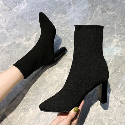 Tacones Altos Puntiagudos con Caña Elástica Ajustable - Image 3