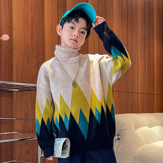Suéter de Cuello Alto Invierno para Niños - Estilo Moderno - Image 5