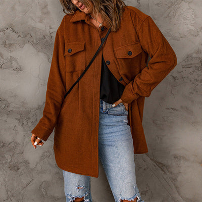 Chaqueta de Pana para Mujer - Elegancia Casual en Tono Sólido