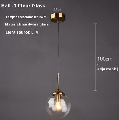 Lámpara de Techo Colgante Esférica de Cristal Moderno - Image 3