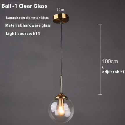 Lámpara de Techo Colgante Esférica de Cristal Moderno - Image 3