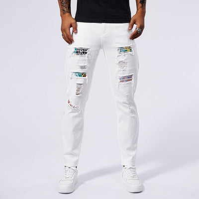 Jeans Rotos Delavados con Parches - Image 4