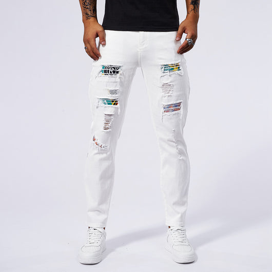 Jeans Rotos Delavados con Parches - Image 4