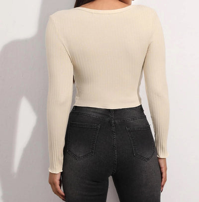 Cardigan Corto Tejido con Botones - Top Elegante para Mujer - Image 29
