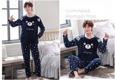 Pijama Térmico de Franela para Hombre con Diseño Infantil - Image 4