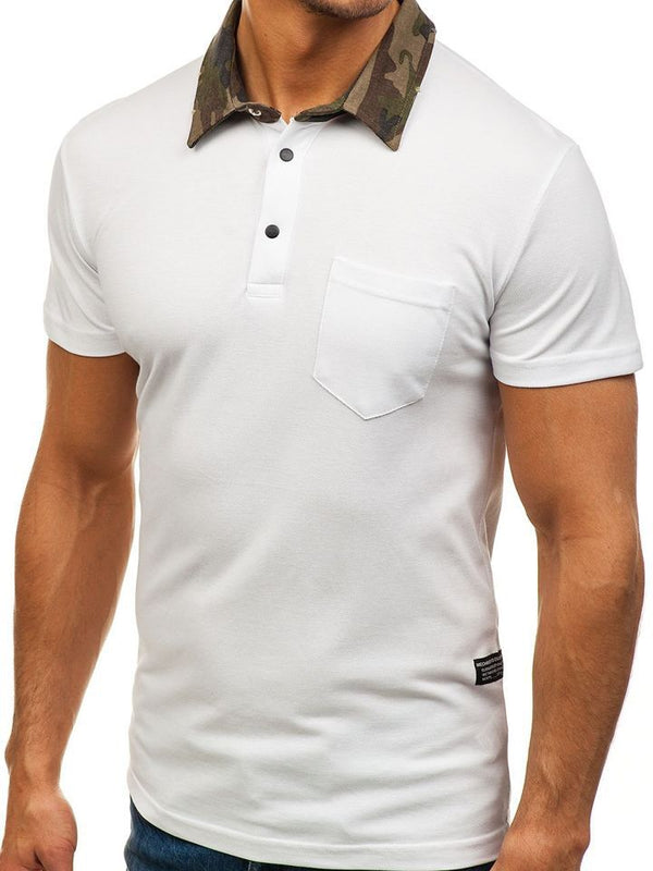 Polo Camuflado Slim Fit para Hombre - Camiseta Casual de Manga Corta