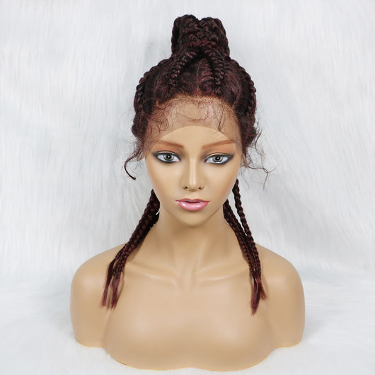 Peluca de Trenzas Sintéticas con Encaje Frontal - Cabello Afro Trenzado - Image 11