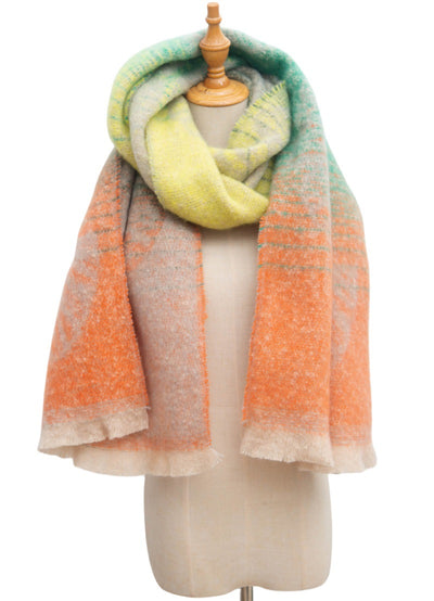 Bufanda Estilo Europeo Jacquard Hoja de Ginkgo - Image 35