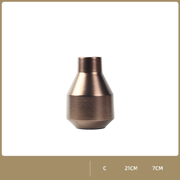 Jarrón Decorativo de Cerámica Dorada Estilo Nórdico Minimalista - Image 5