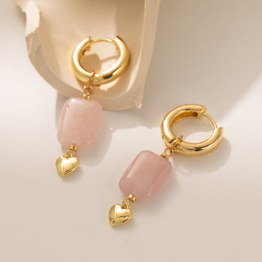 Aretes de Corazón en Piedra Natural - Diseño Personalizado para Mujer - Image 11