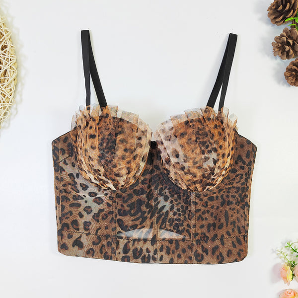 Sostén Tubo Estampado Leopardo con Levantamiento y Ajuste Personalizado