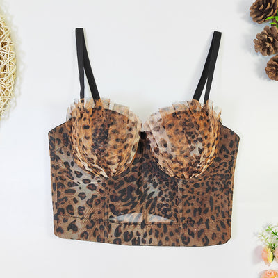 Sostén Tubo Estampado Leopardo con Levantamiento y Ajuste Personalizado
