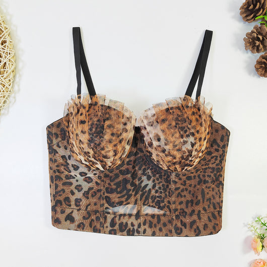Sostén Tubo Estampado Leopardo con Levantamiento y Ajuste Personalizado
