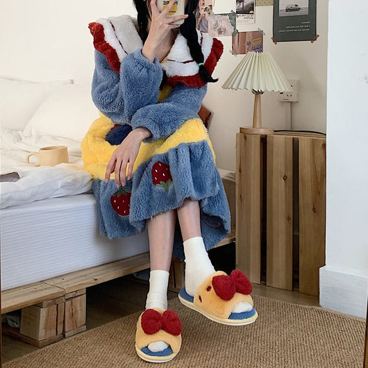 Pantuflas de Algodón Estilo Princesa con Moño - Image 3