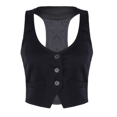 Chaleco Ajustado de Cuello V con Botones para Mujer - Image 2