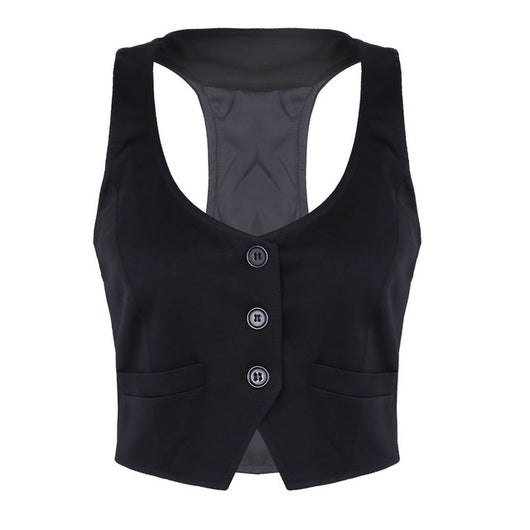 Chaleco Ajustado de Cuello V con Botones para Mujer - Image 2