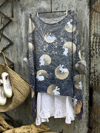 Blusa Casual Suelta de Manga Larga con Estampado - Image 5