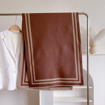 Bufanda Térmica Mujer con Patrón Geométrico y Líneas Jacquard - Image 10
