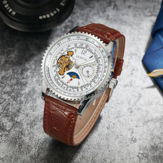 Reloj Mecánico para Hombre con Calendario - Estilo Ejecutivo