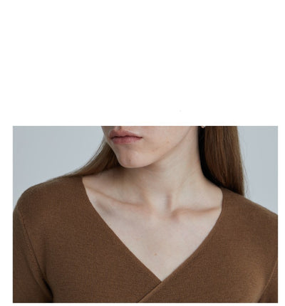 Suéter de Lana con Cuello V Slim Fit Elegante - Image 19