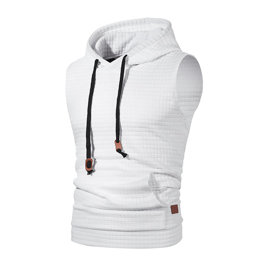Sudadera sin Mangas Jacquard Tejida de Color Sólido para Hombre - Image 31