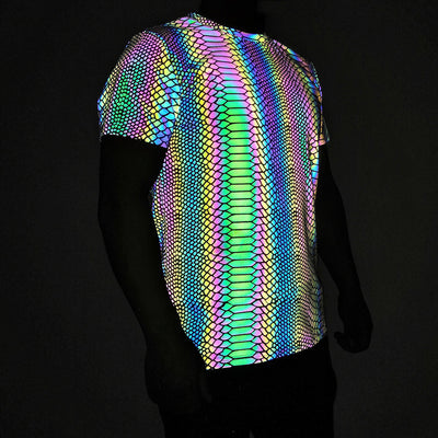 Camiseta Láser Reflectante Estampado Serpiente Colores Vibrantes - Image 13