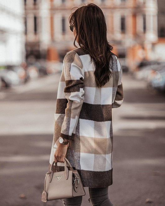 Abrigo de Lana con Estampado de Botones para Otoño e Invierno - Image 8