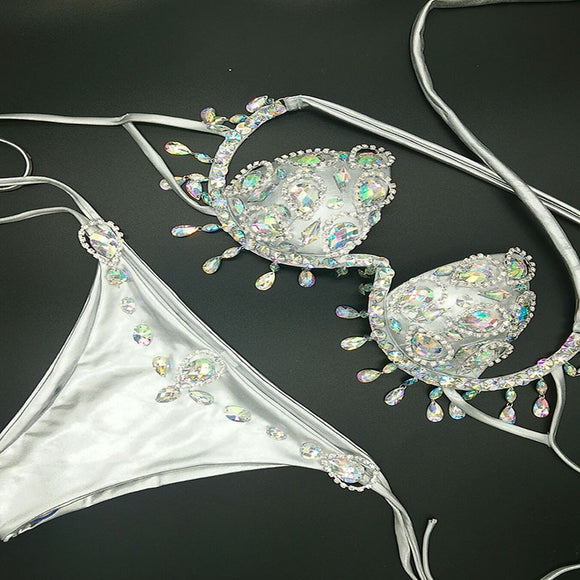 Bikini Diamante con Costuras Elegantes para Mujer