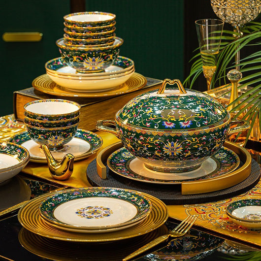 Juego de Vajilla de Porcelana Esmaltada Estilo Hogar - Image 4