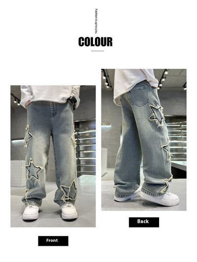 Jeans Anchos Pentagrama para Niños - Estilo Moderno y Cómodo - Image 11