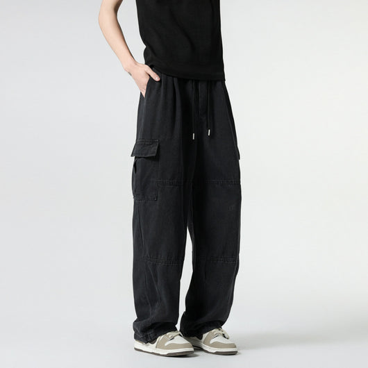 Pantalones Rectos con Pliegues y Paneles Laterales para Hombre - Image 5
