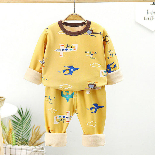 Conjunto de Ropa Térmica Infantil Algodón con Forro Polar Engrosado - Image 12