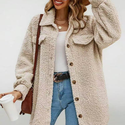 Abrigo de Piel Sintética Tipo Teddy con Capucha Largo Medio para Mujer - Image 5