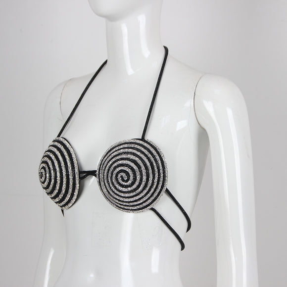 Top Halter Casual con Diamantes y Tirantes Finos