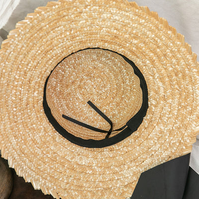 Sombrero de Paja Trenzado Angular con Protección Solar - Image 3