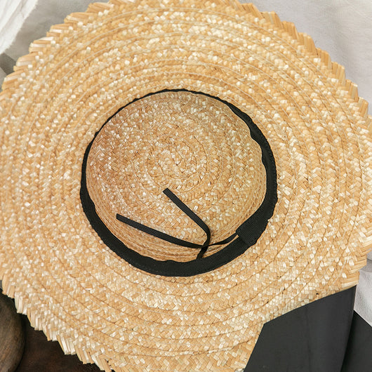 Sombrero de Paja Trenzado Angular con Protección Solar - Image 3