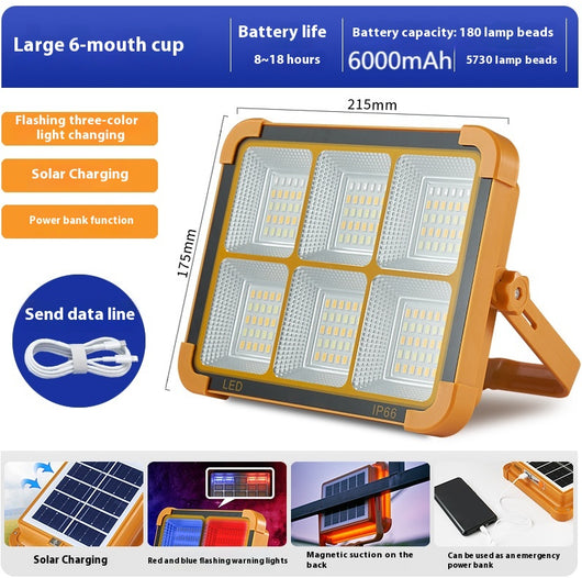 Lámpara Solar Portátil de Emergencia 5 en 1 para Camping y Exteriores - Image 7