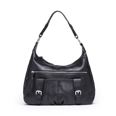 Bolsa Mensajera de Cuero Premium con Pliegues - Gran Capacidad para Mujer - Image 4