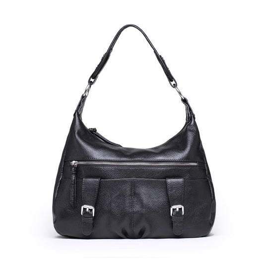 Bolsa Mensajera de Cuero Premium con Pliegues - Gran Capacidad para Mujer - Image 4