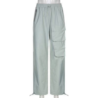 Pantalón Overol Cintura Alta con Bolsillos - Estilo Casual Recto - Image 10