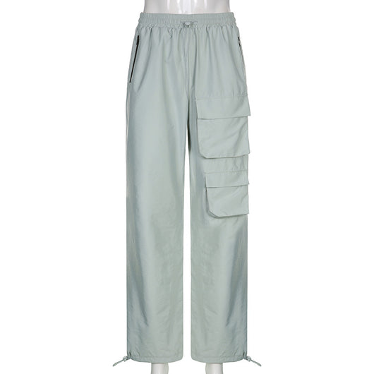 Pantalón Overol Cintura Alta con Bolsillos - Estilo Casual Recto - Image 10