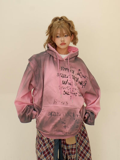 Sudadera Falsa Dos Piezas con Capucha para Mujer - Corte Holgado - Image 7