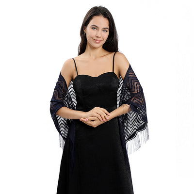 Vestido de Noche con Capa de Encaje y Escote Triangular - Image 45