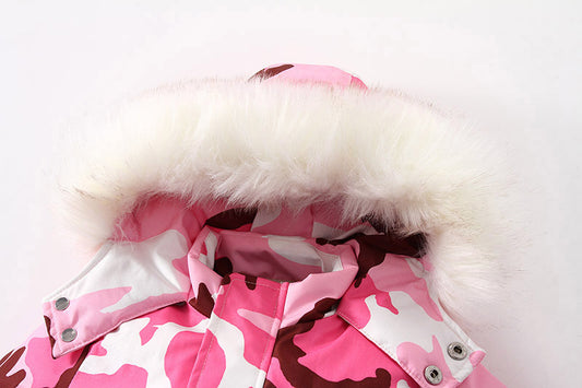 Traje de Esquí Impermeable para Niños con Cuello de Piel - Image 2