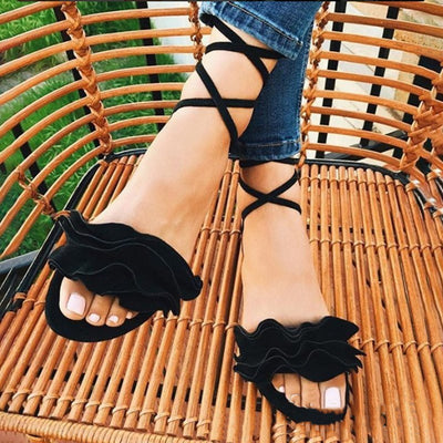 Sandalias Planas Floreadas Talla Grande para Mujer - Image 9