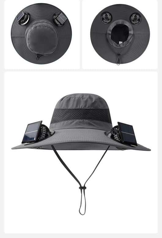 Gorra Pesquera con Ventilador Solar y Batería de Larga Duración - Image 12