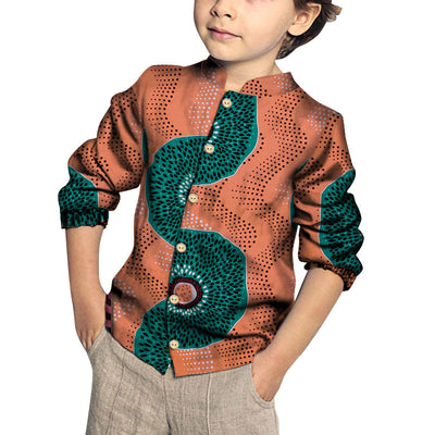 Camisa de Algodón para Niño con Estampado y Patchwork Moderno - Image 16
