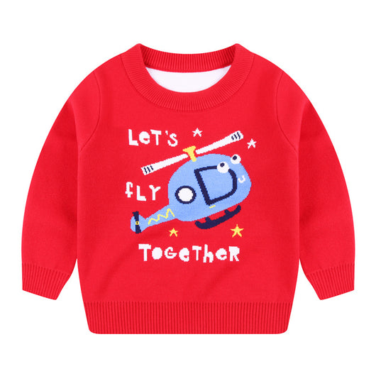 Suéter Tejido de Algodón Cálido para Niño - Diseño Trendy - Image 7