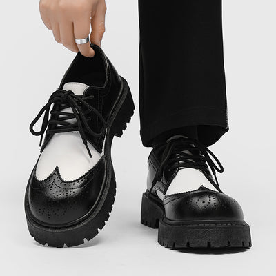 Zapatos de Cuero Casual con Tallado Brogue para Hombre